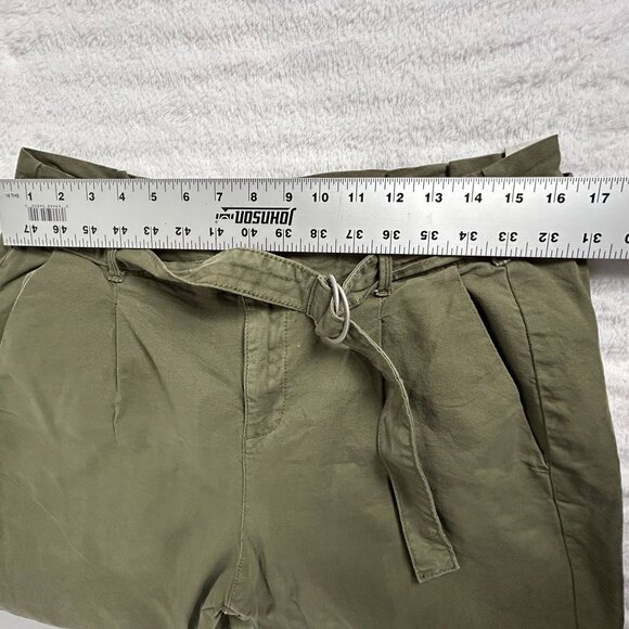 Torrid First at Fit Womens Olive Paperbag Canvas Crop Pants Size 0 Stretch New - Picture 6 of 10